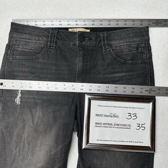 Democracy Jeans Womens 10 Skinny Ab Technology Black Denim Distressed Grunge - Picture 7 of 12